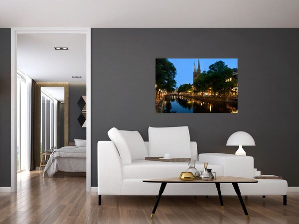 Noćna slika povijesnog grada (90x60 cm)