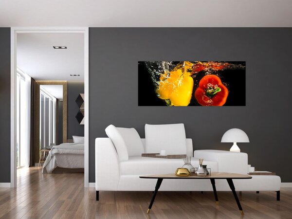 Slika - paprike u vodi (120x50 cm)