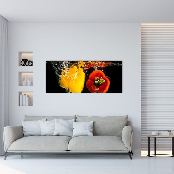 Slika - paprike u vodi (120x50 cm)