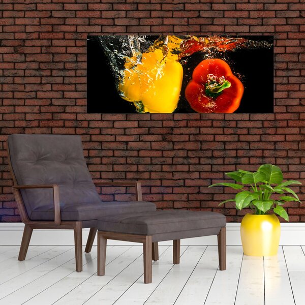 Slika - paprike u vodi (120x50 cm)