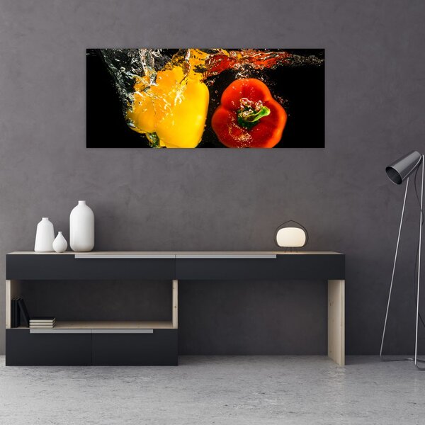 Slika - paprike u vodi (120x50 cm)