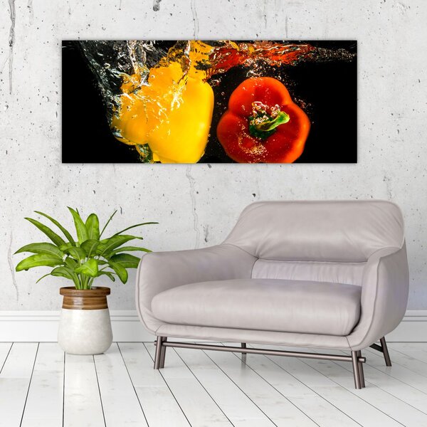 Slika - paprike u vodi (120x50 cm)