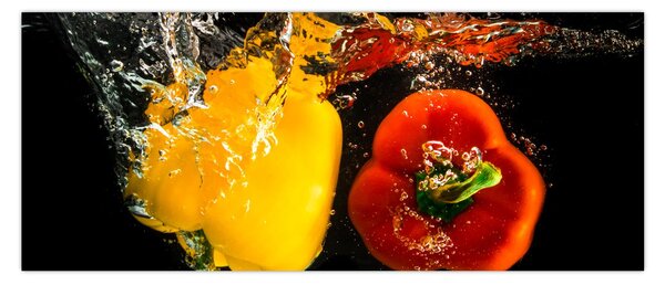 Slika - paprike u vodi (120x50 cm)
