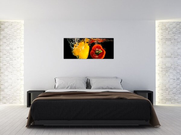 Slika - paprike u vodi (120x50 cm)