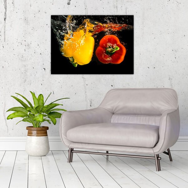 Slika - paprike u vodi (70x50 cm)