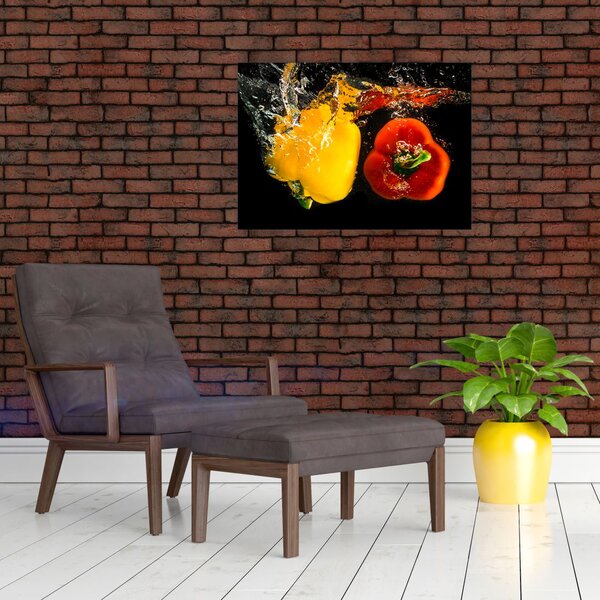 Slika - paprike u vodi (70x50 cm)