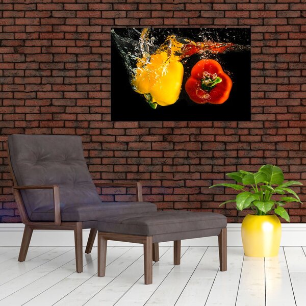 Slika - paprike u vodi (90x60 cm)