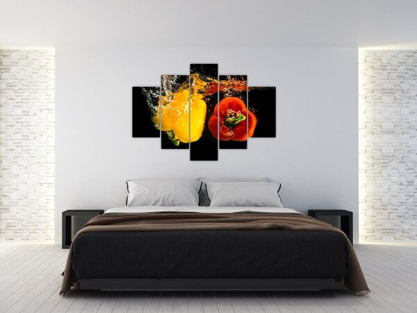 Slika - paprike u vodi (150x105 cm)