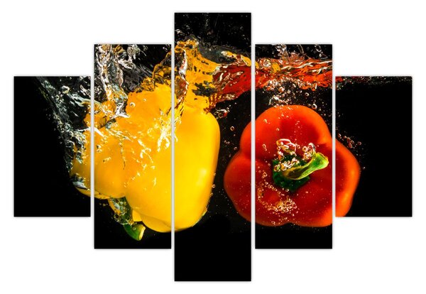Slika - paprike u vodi (150x105 cm)