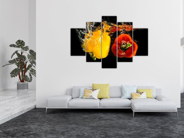 Slika - paprike u vodi (150x105 cm)