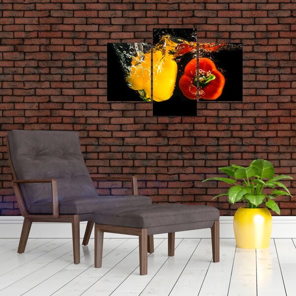 Slika - paprike u vodi (90x60 cm)
