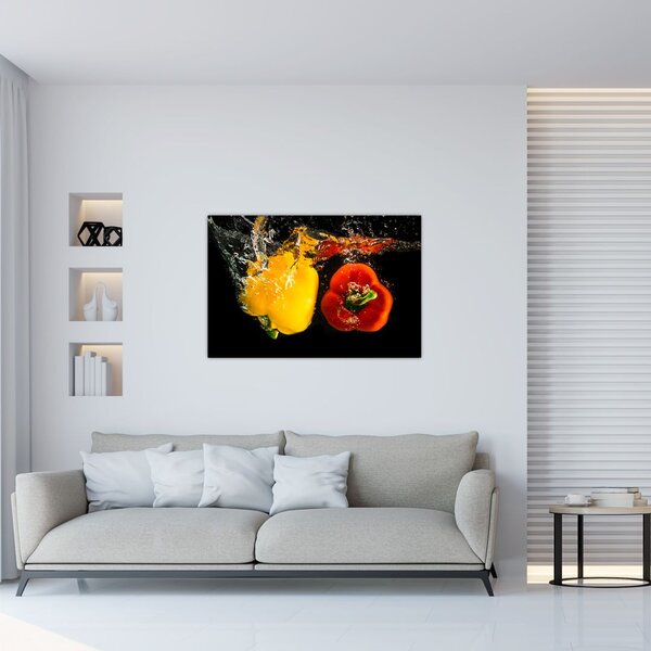 Slika - paprike u vodi (90x60 cm)