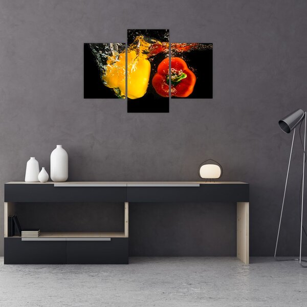 Slika - paprike u vodi (90x60 cm)
