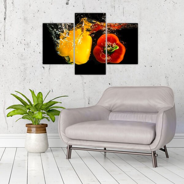 Slika - paprike u vodi (90x60 cm)