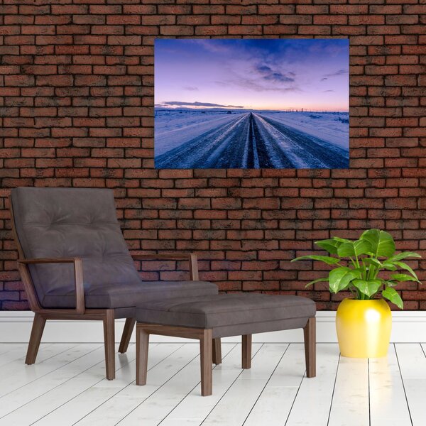 Slika ceste zimi (90x60 cm)