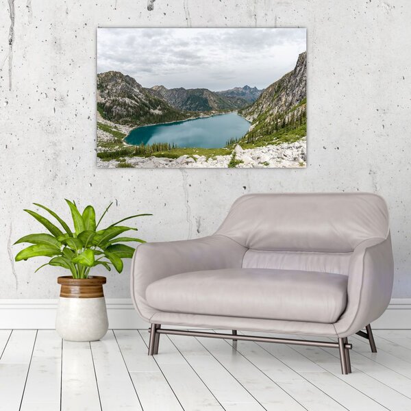 Slika jezera u planinama (90x60 cm)