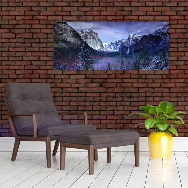 Slika zimskog planinskog krajolika (120x50 cm)