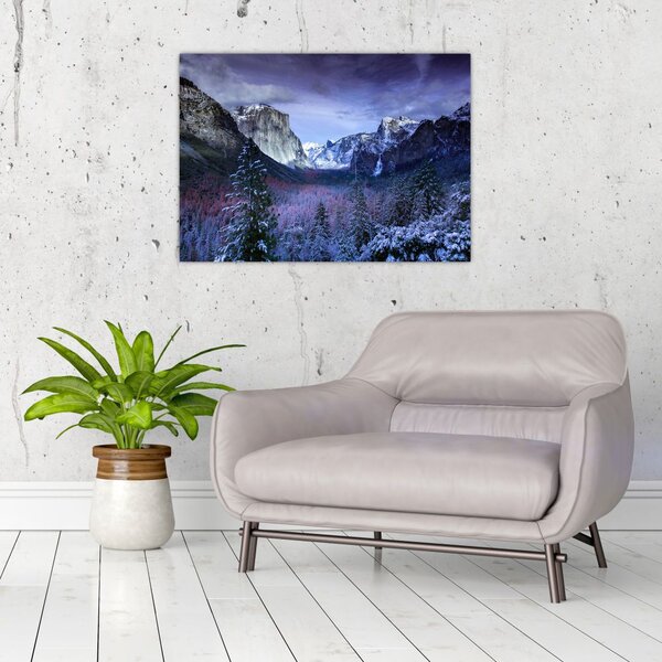 Slika zimskog planinskog krajolika (70x50 cm)
