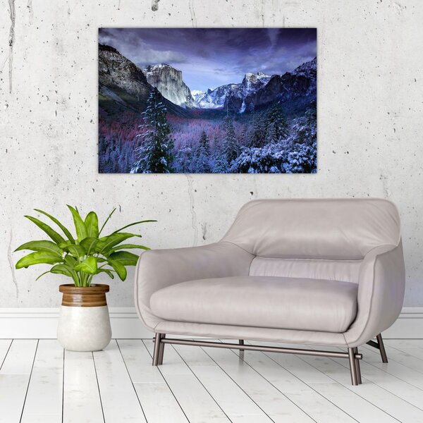 Slika zimskog planinskog krajolika (90x60 cm)