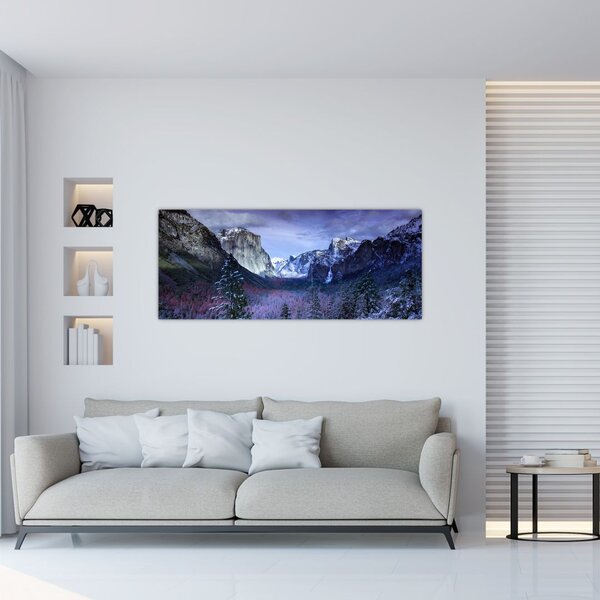Slika zimskog planinskog krajolika (120x50 cm)
