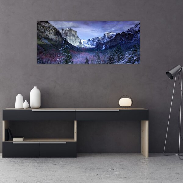 Slika zimskog planinskog krajolika (120x50 cm)
