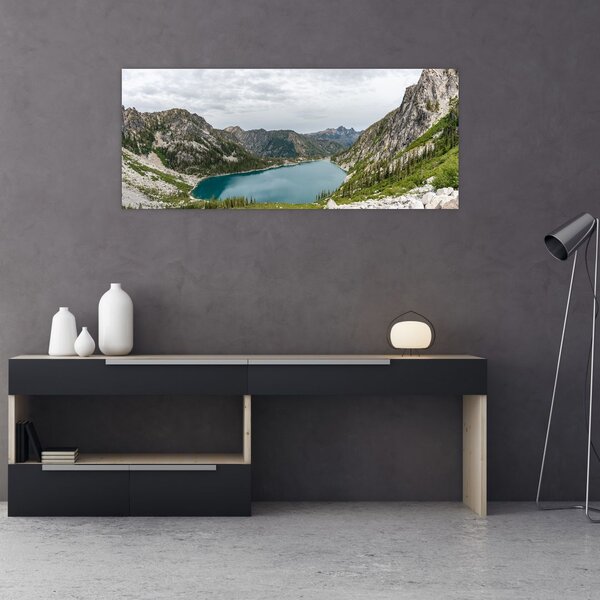 Slika jezera u planinama (120x50 cm)