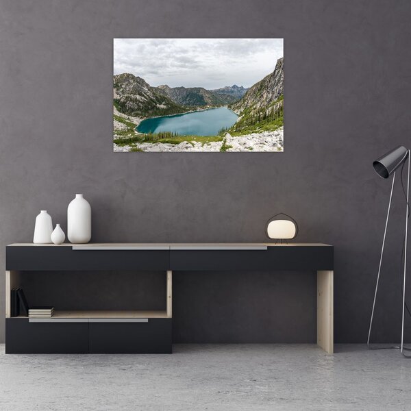 Slika jezera u planinama (90x60 cm)