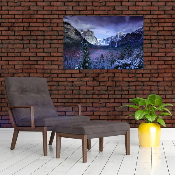 Slika zimskog planinskog krajolika (90x60 cm)