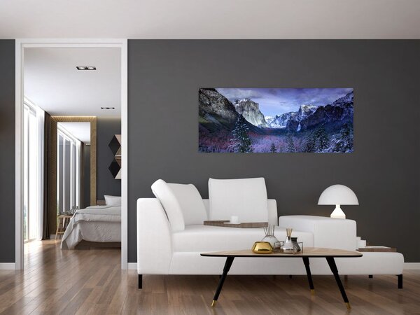 Slika zimskog planinskog krajolika (120x50 cm)