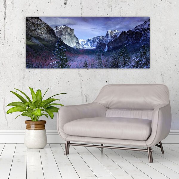 Slika zimskog planinskog krajolika (120x50 cm)