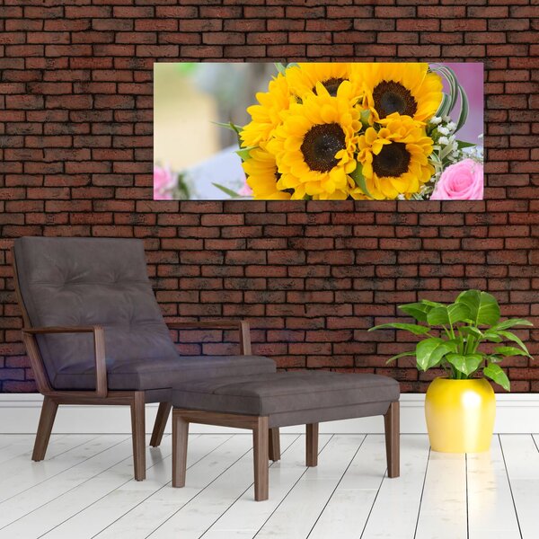 Slika vjenčanog buketa suncokreta (120x50 cm)