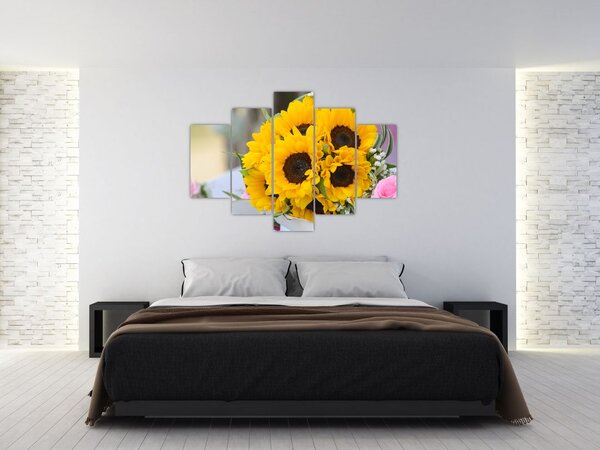 Slika vjenčanog buketa suncokreta (150x105 cm)