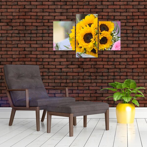 Slika vjenčanog buketa suncokreta (90x60 cm)