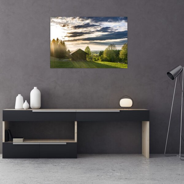 Slika šumske kolibe (90x60 cm)