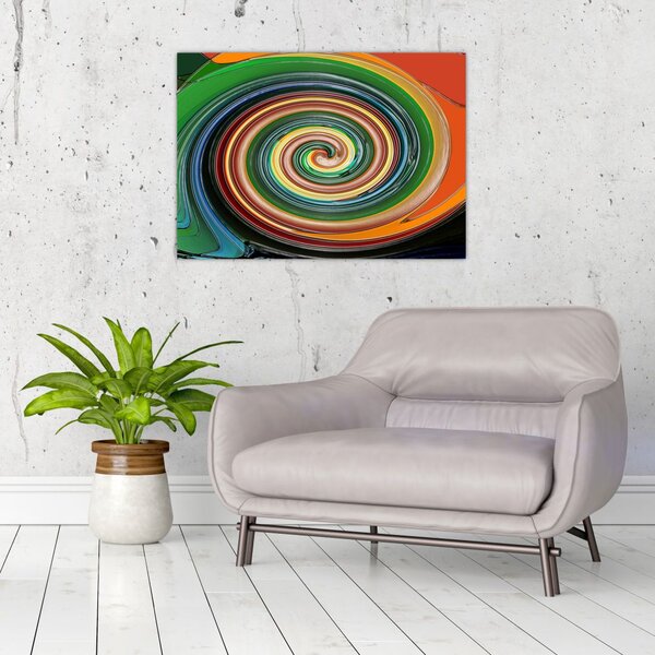 Apstraktna slika - spirala u boji (70x50 cm)
