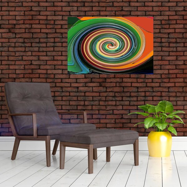 Apstraktna slika - spirala u boji (90x60 cm)