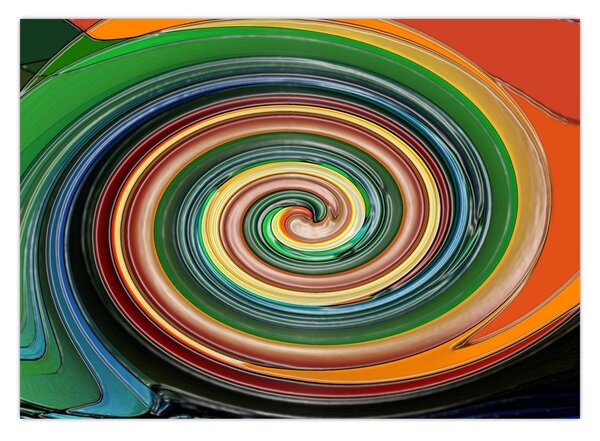 Apstraktna slika - spirala u boji (70x50 cm)