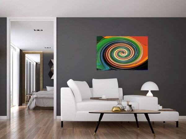 Apstraktna slika - spirala u boji (90x60 cm)