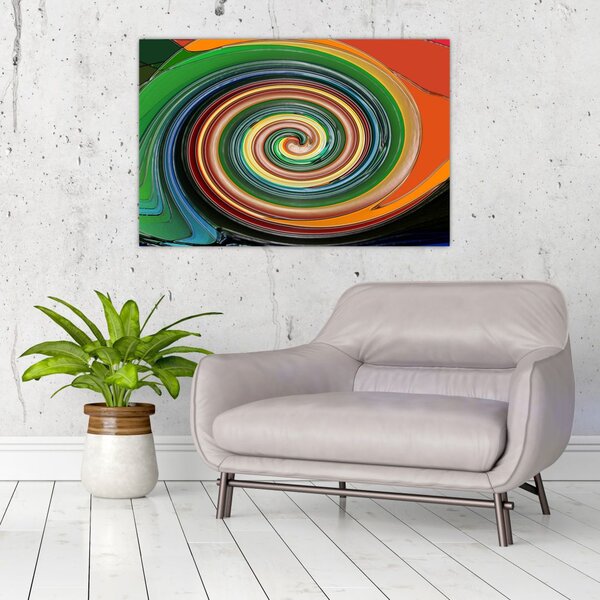 Apstraktna slika - spirala u boji (90x60 cm)