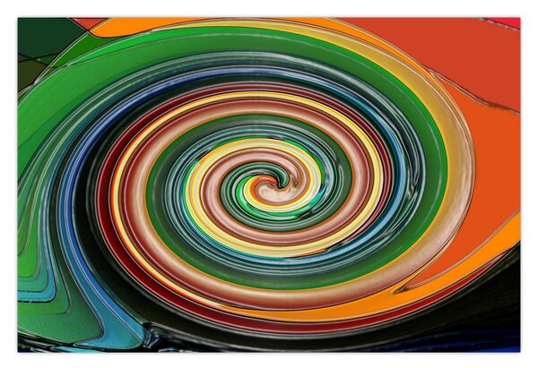 Apstraktna slika - spirala u boji (90x60 cm)