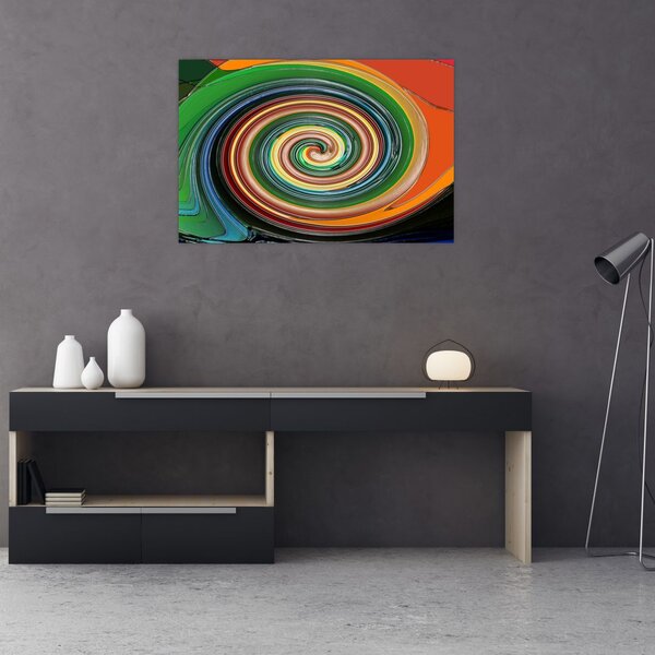 Apstraktna slika - spirala u boji (90x60 cm)