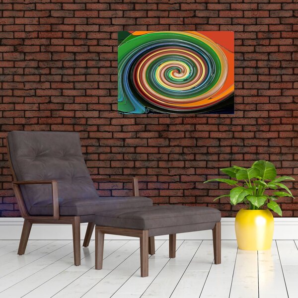 Apstraktna slika - spirala u boji (70x50 cm)