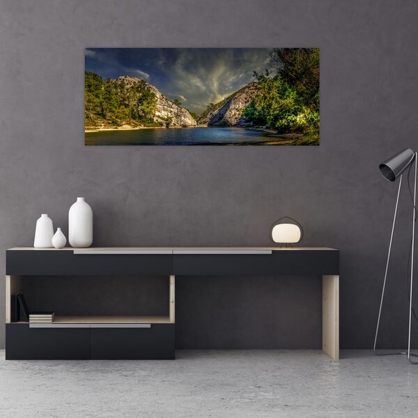 Slika krajolika s jezerom (120x50 cm)