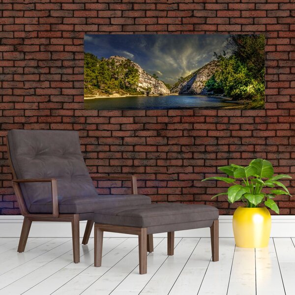 Slika krajolika s jezerom (120x50 cm)