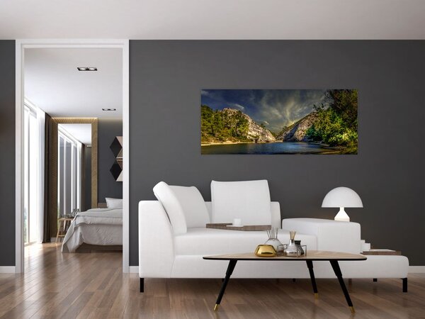 Slika krajolika s jezerom (120x50 cm)