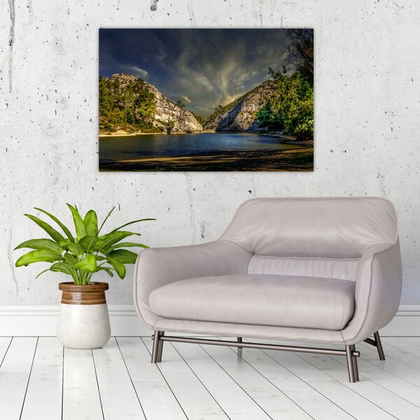 Slika krajolika s jezerom (90x60 cm)