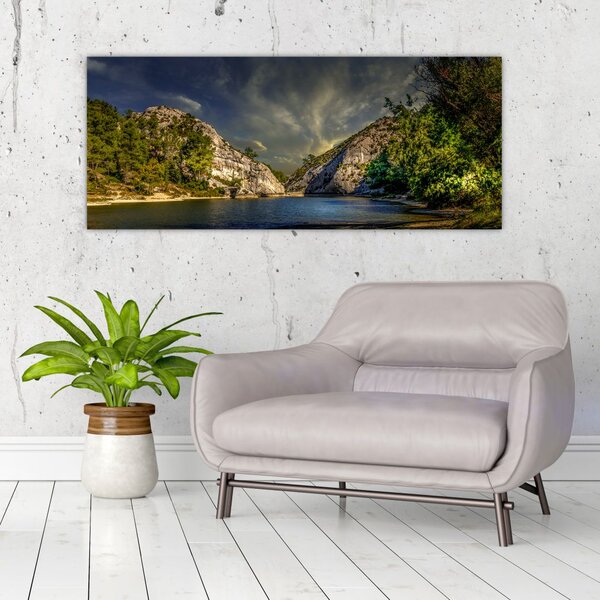 Slika krajolika s jezerom (120x50 cm)