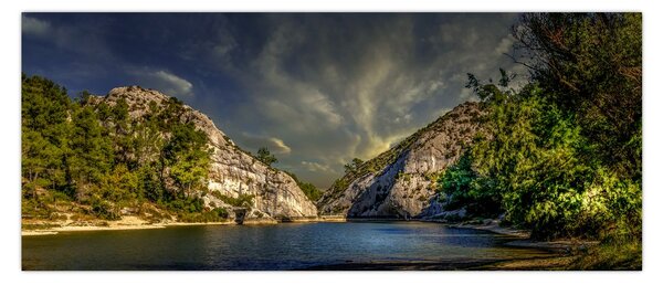 Slika krajolika s jezerom (120x50 cm)