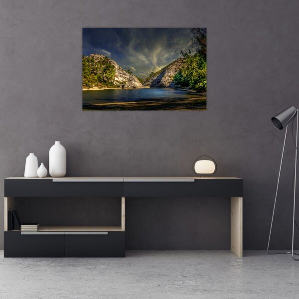 Slika krajolika s jezerom (90x60 cm)