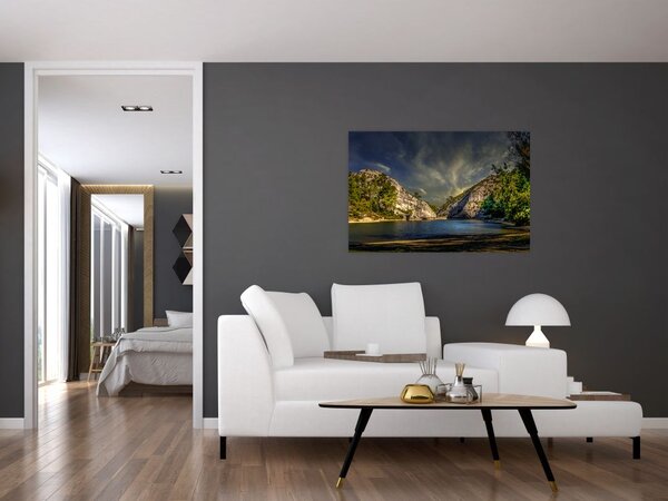 Slika krajolika s jezerom (90x60 cm)